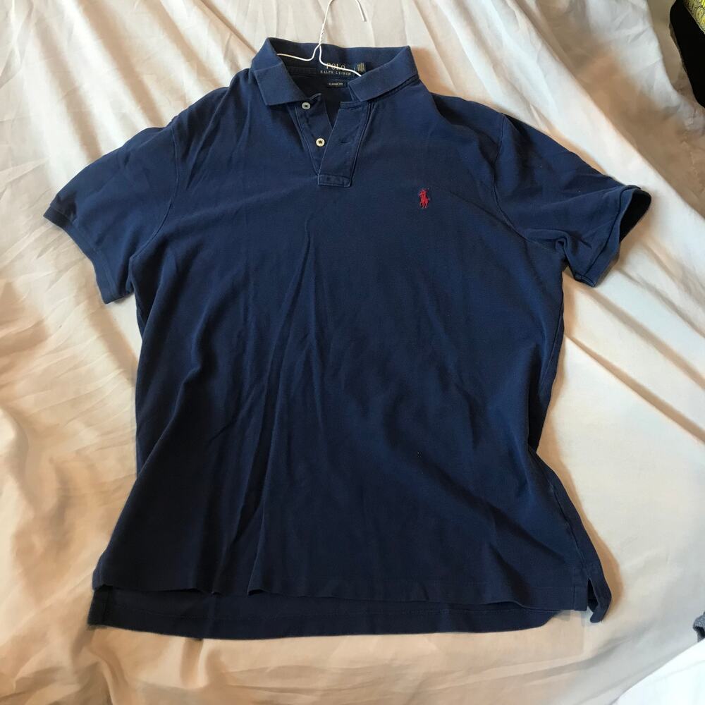 Polo Blue Classic Fit Shirt, Men's L